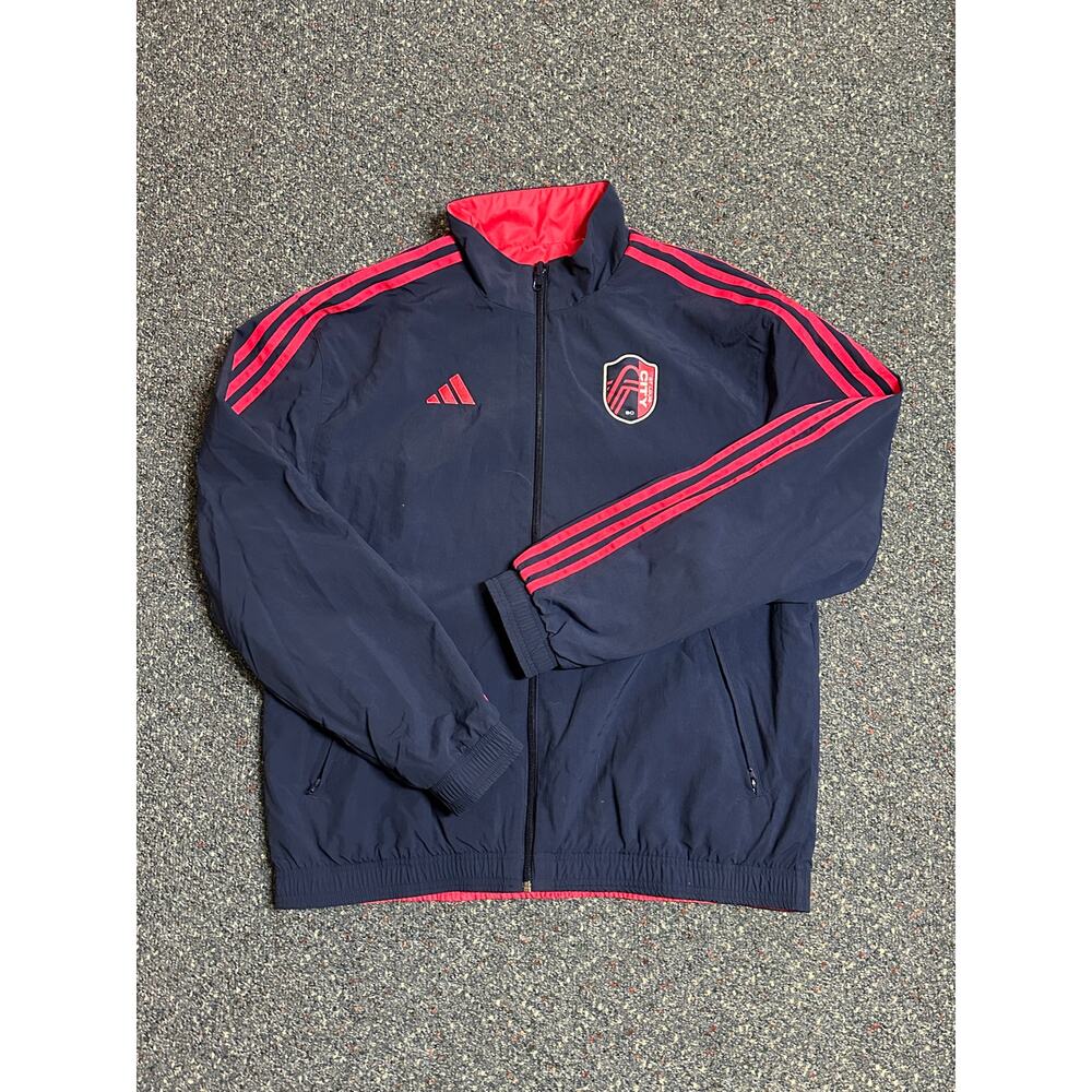 Large Navy/Pink Reversible St. Louis CITY Windbreaker